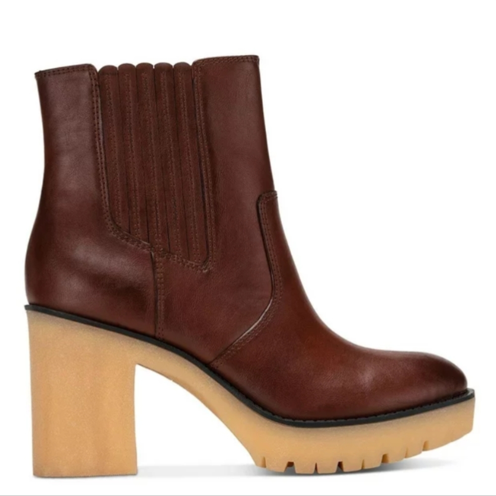 SUN STONE Woman's Brown Ankle Boots, Size 7M
